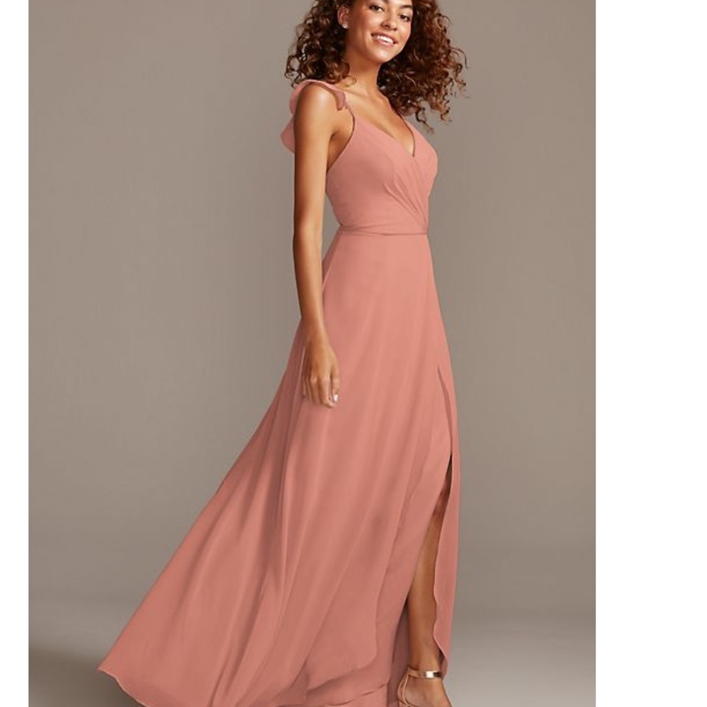 David's Bridal Bridesmaid Dress in Desert Coral size 6